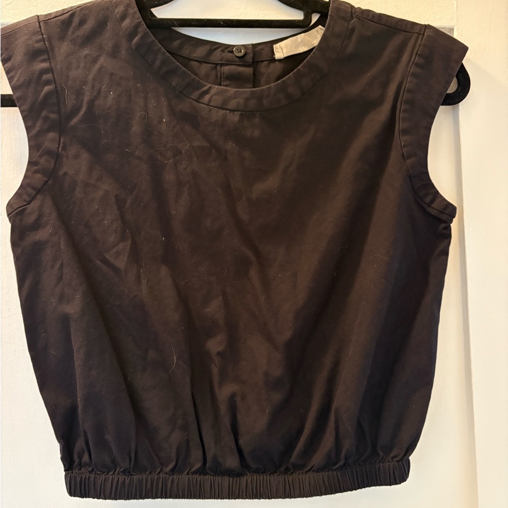 🖤 Everlane Black Sleeveless Elastic-Hem Tank